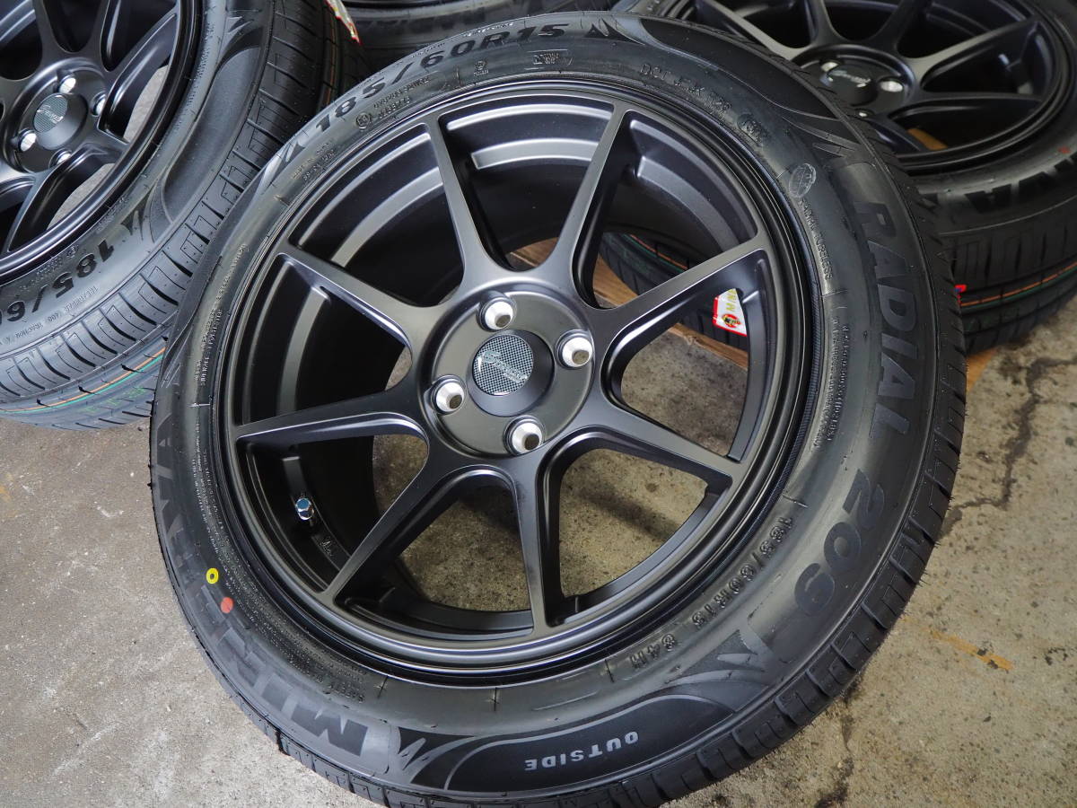 無料 逆ゾリ 185 60R15 7J 30 4H100 新品 人気 軽量 ホイール 激安 1台