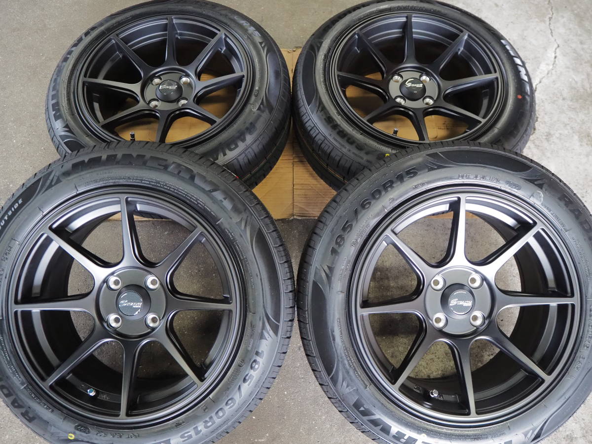無料 逆ゾリ 185 60R15 7J 30 4H100 新品 人気 軽量 ホイール 激安 1台