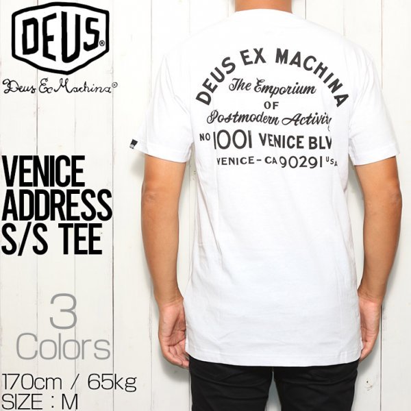 【送料無料】Deus Ex Machina デウス エクス マキナ VENICE ADDRESS TEE 半袖Tシャツ T-DMS41065A　WHT　 Lサイズ