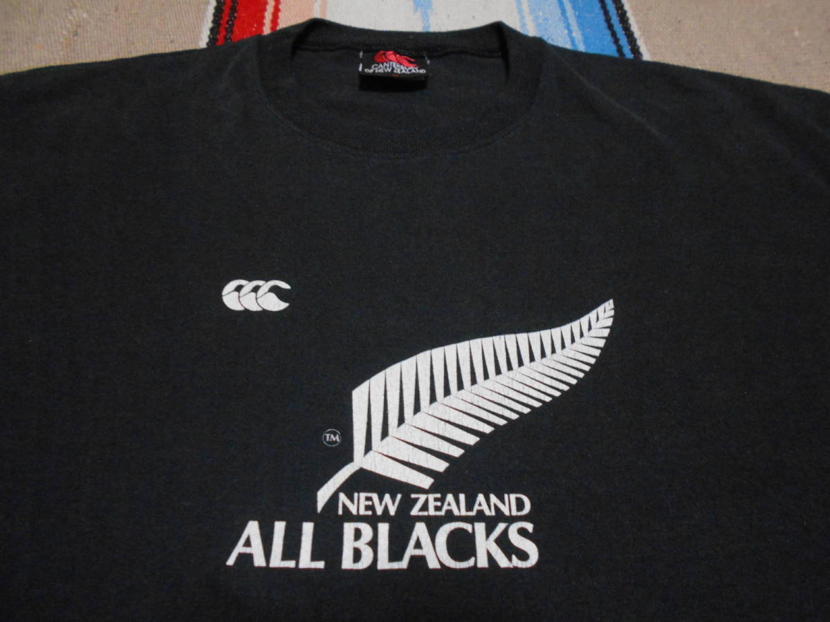 CANTERBURY ALL BLACKS MADE IN NEW ZEALAND カンタベリー オールブラックス Tシャツ ラグビー フットボールRUGBY FOOTBALL SPORTS VINTAGE_画像2