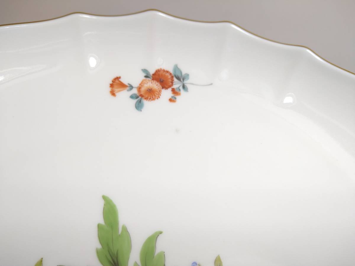 Meissen マイセン 飾り皿 金縁 5つ花 フラワープレート 大皿 直径