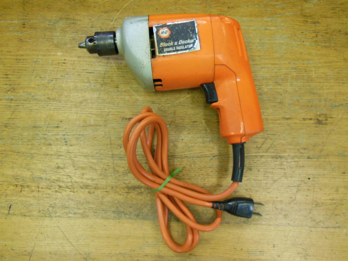 【中古】 Black&Decker ブラックアンドデッカー DOUBLE INSULATED 1/4"DRILL 電気ドリル_画像1