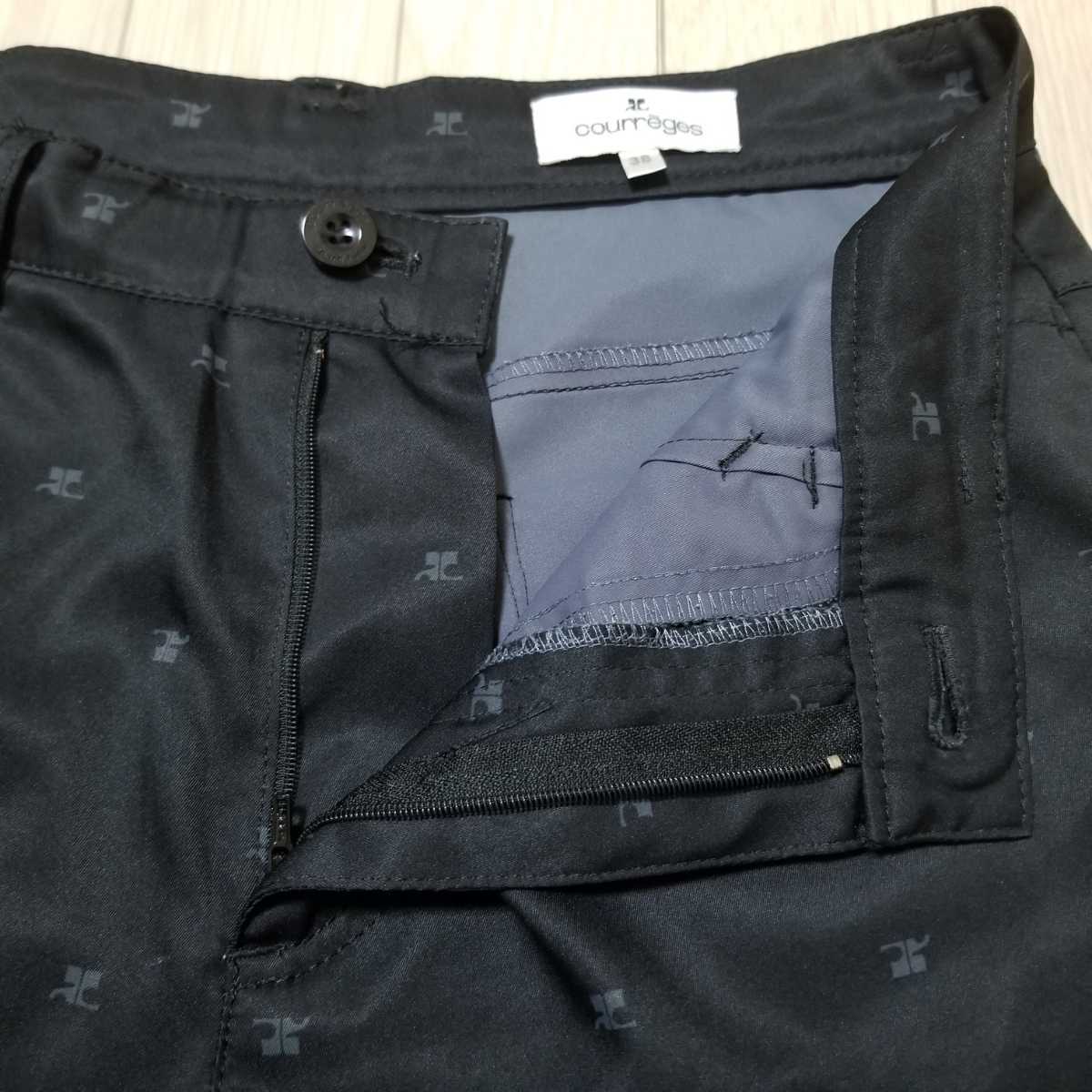 courreges Courreges укороченные брюки размер 38 общий рисунок Logo черный женский 