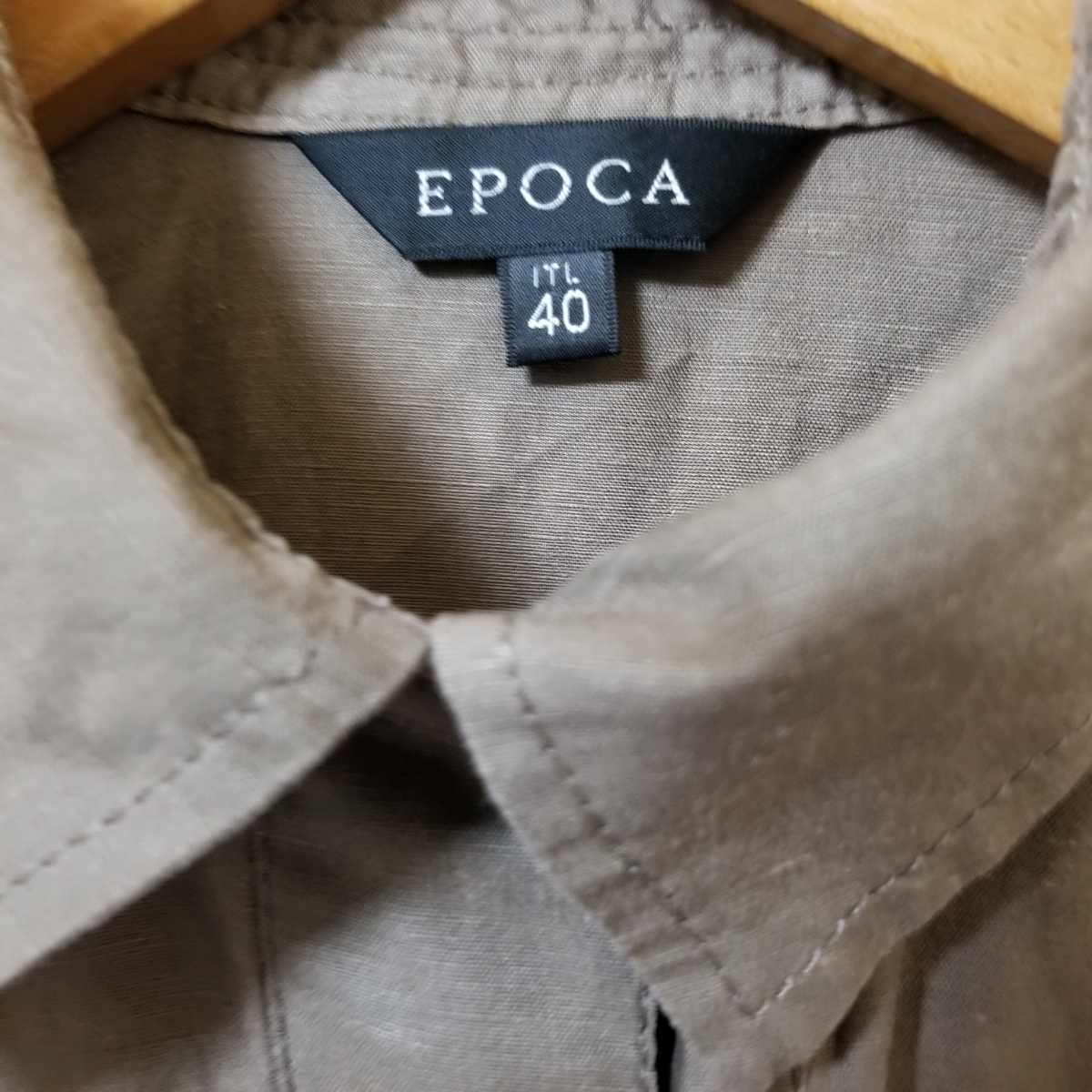 EPOCA　エポカ　半袖　シャツ　ワンピース　チュニック　サイズ40　リネン混　レディース_画像5