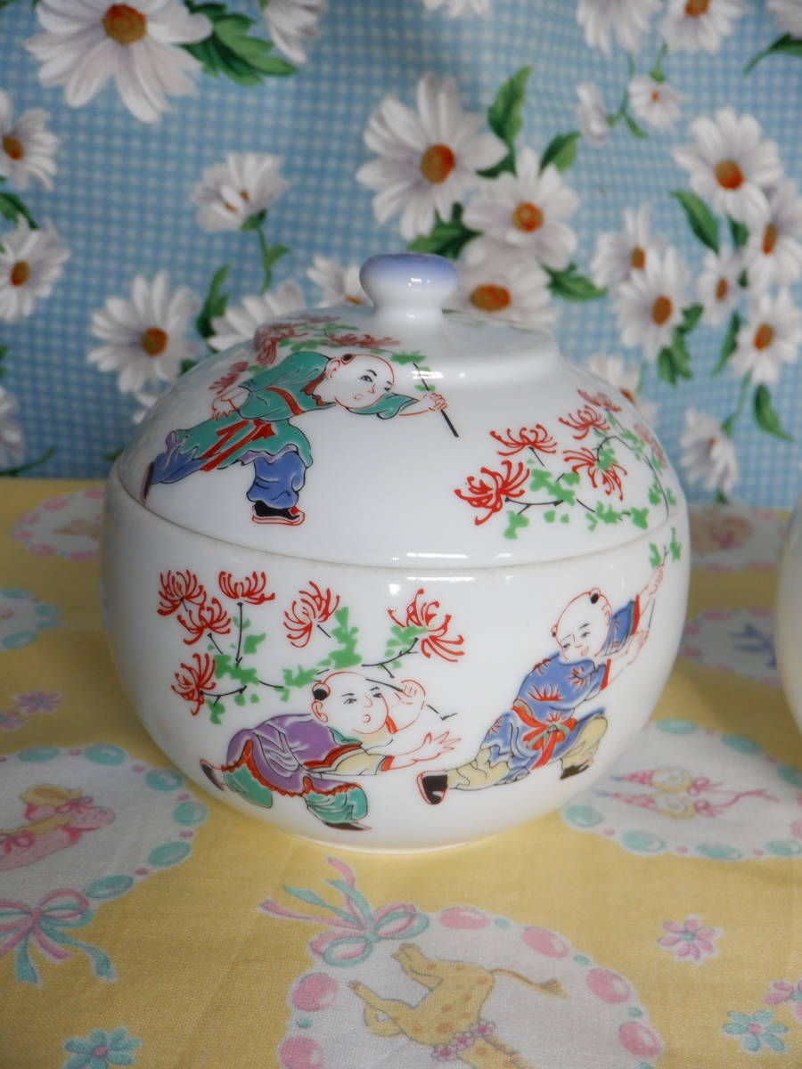 B8 『有田焼弥左衛門窯錦松梅菓子器2個まとめて』~長期保管品箱