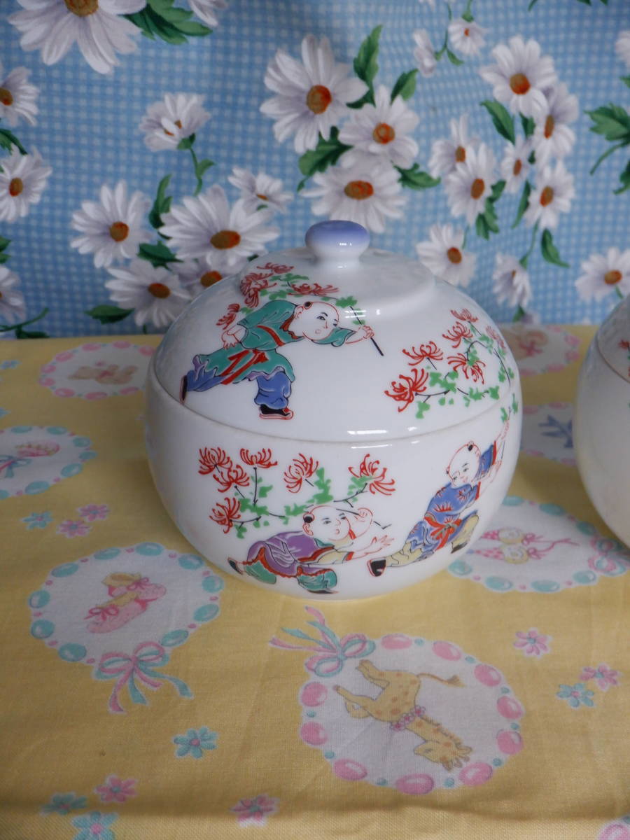 B8 『有田焼弥左衛門窯錦松梅菓子器2個まとめて』~長期保管品箱