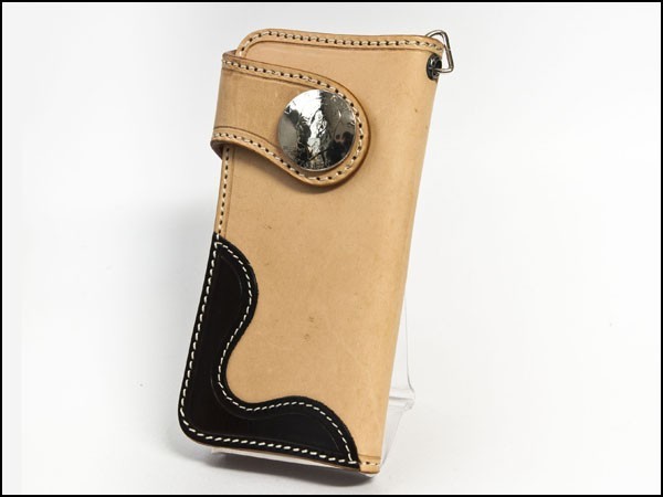 アウトレット godane イタリアンサドルレザー 長財布 1001TAN / W1016 コインコンチョ_画像4