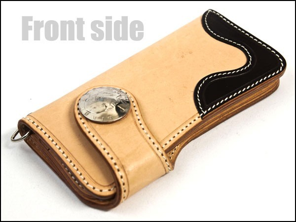 アウトレット godane イタリアンサドルレザー 長財布 1001TAN / W1016 コインコンチョ_画像2