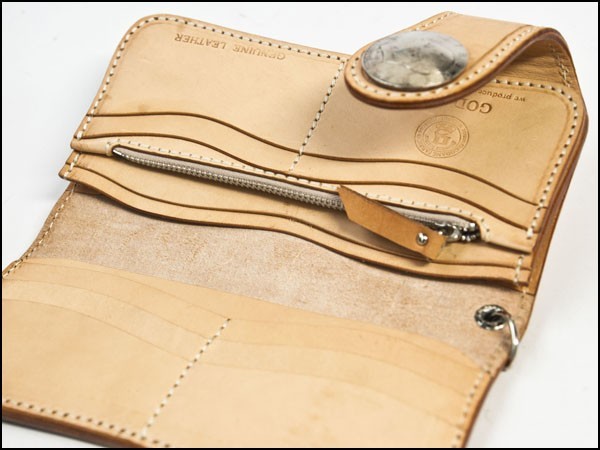 アウトレット godane イタリアンサドルレザー 長財布 1001TAN / W1016 コインコンチョ_画像6