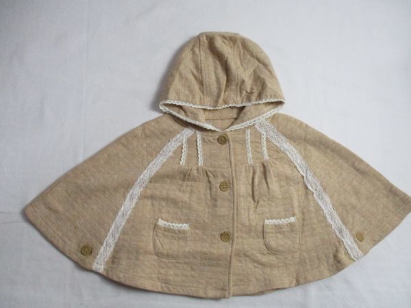 BE398[( stock ) west pine shop chain ] with a hood . race light with cotton poncho cape woman .. tea 70-90