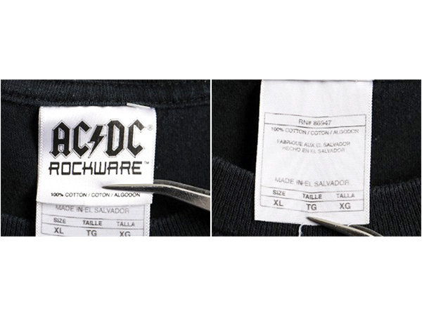 00s 大きいサイズ XL ■ AC/DC オフィシャル プリント 半袖 Tシャツ メンズ / 古着 00年代 オールド バンド ロック エーシーディーシー 黒_画像5