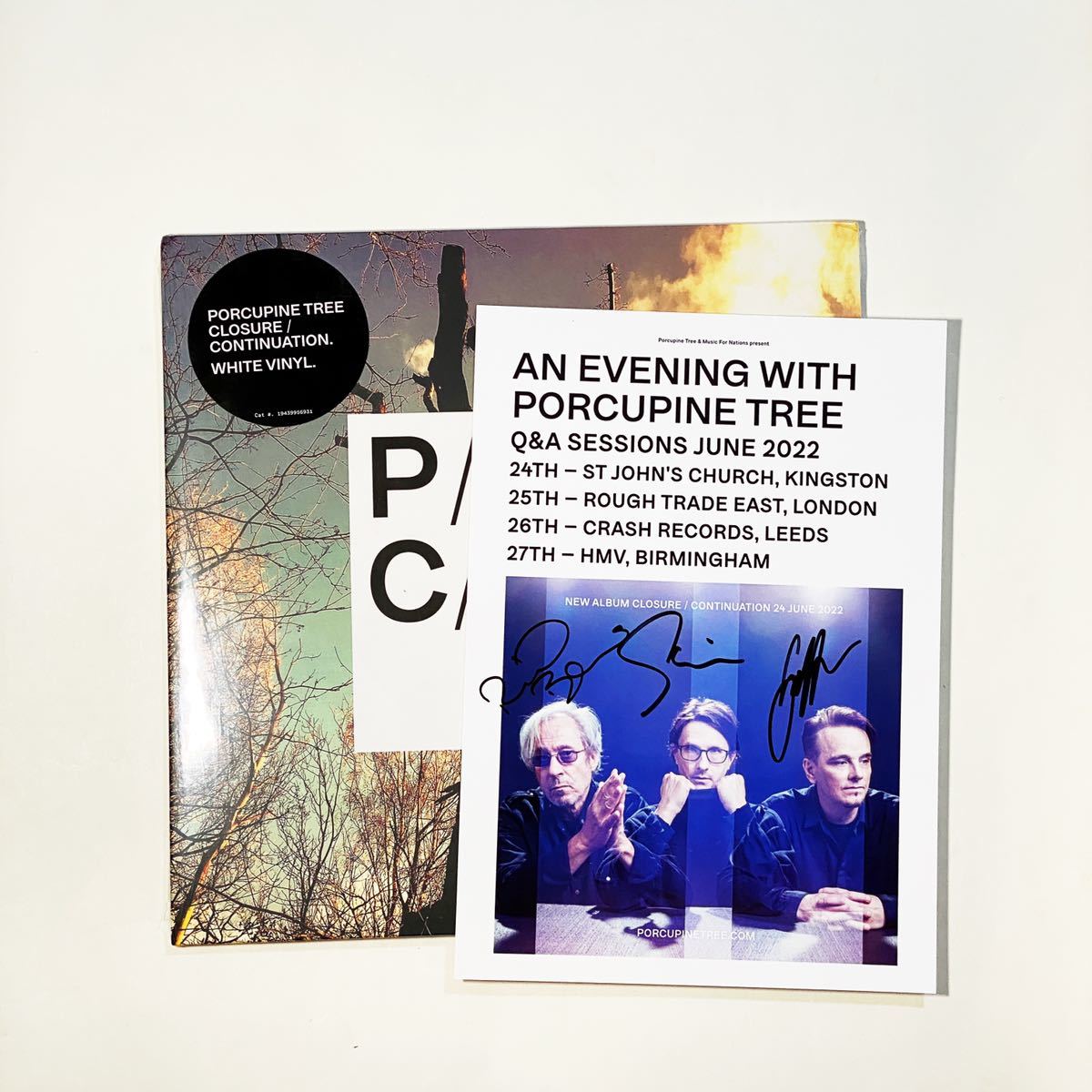 直筆サイン入りWhiteレコード Porcupine Tree 『Closure