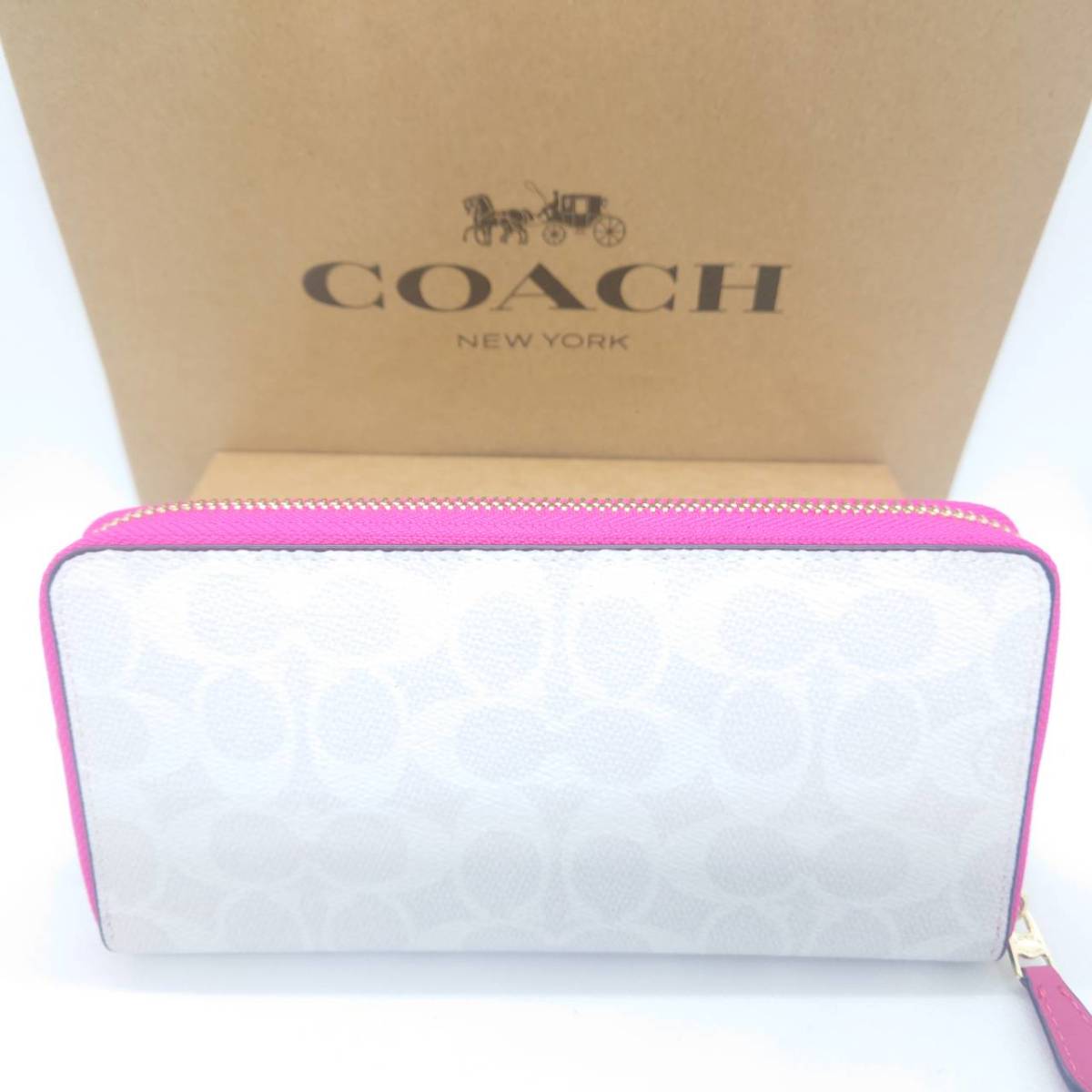 本日特価】 COACH コーチ 長財布 ホワイトピンク 新品 アウトレット 長