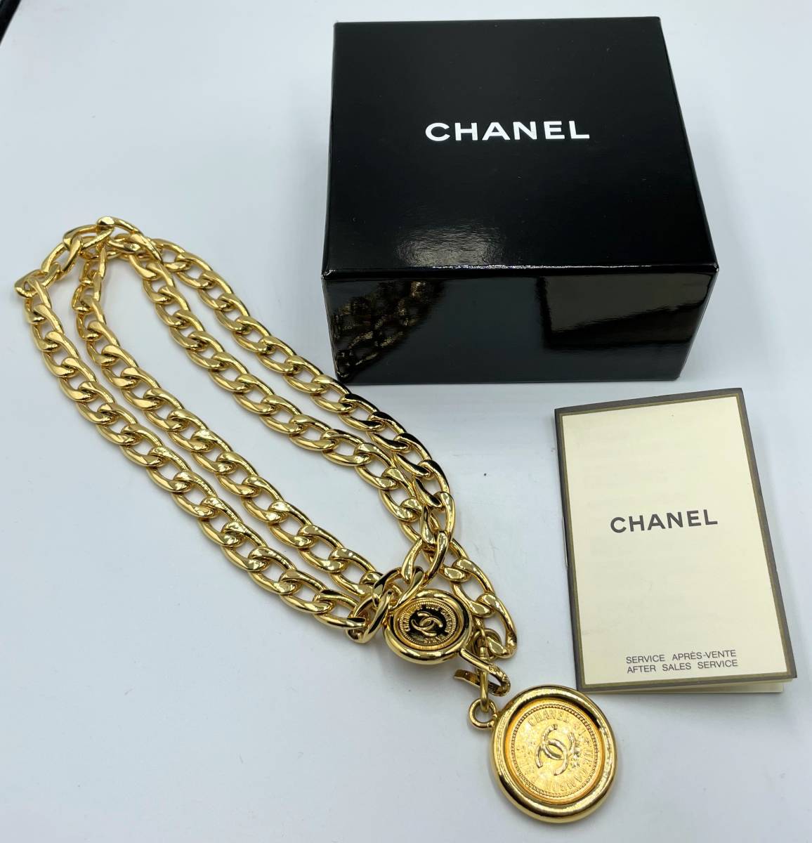 【未使用】【早い者勝ち】【真贋保証】 CHANEL シャネル ベルト ココマーク コイン ゴールド 93A チェーン ヴィンテージ レディース_画像1