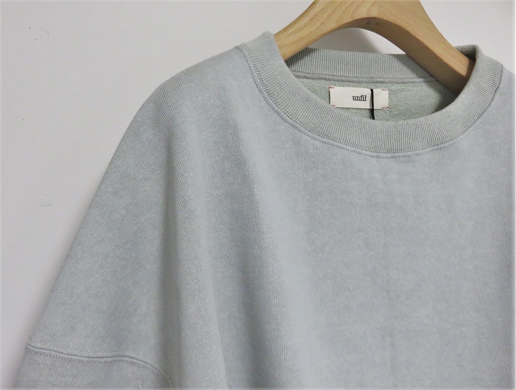 送料無料 定価1.8万 新品 unfil paper & cotton-terry sweatshirt 1 日本製 アンフィル ペーパー コットン スウェット_画像2