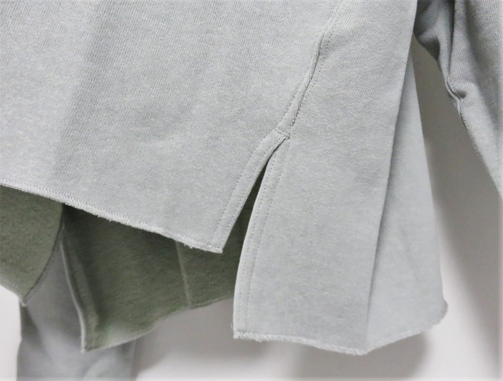 送料無料 定価1.8万 新品 unfil paper & cotton-terry sweatshirt 1 日本製 アンフィル ペーパー コットン スウェット