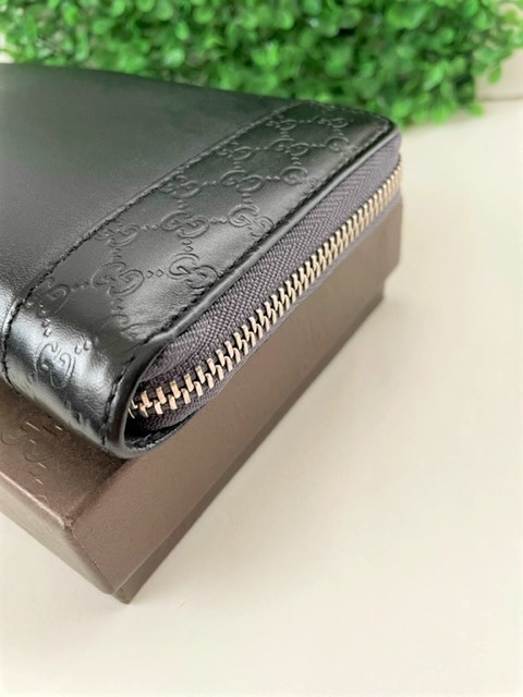 ☆美品♪ GUCCI グッチ マイクロシマ グレー×マットブラック ラウンド
