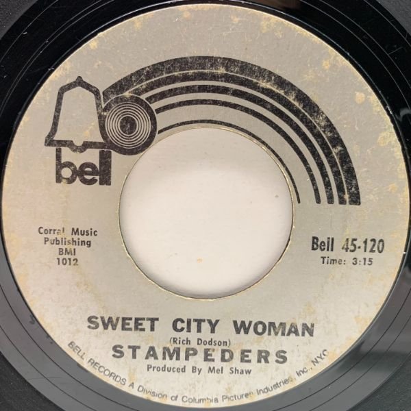 USオリジナル 7インチ STAMPEDERS Sweet City Woman / Gator Road ('71 Bell) スタンピーダーズ 45RPM. _画像1