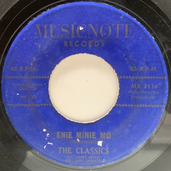 USオリジナル 7インチ CLASSICS Till Then / Enie Minie Mo ('63 Musicnote) 白人Doo-Wop クラシックス 45RPM._画像2