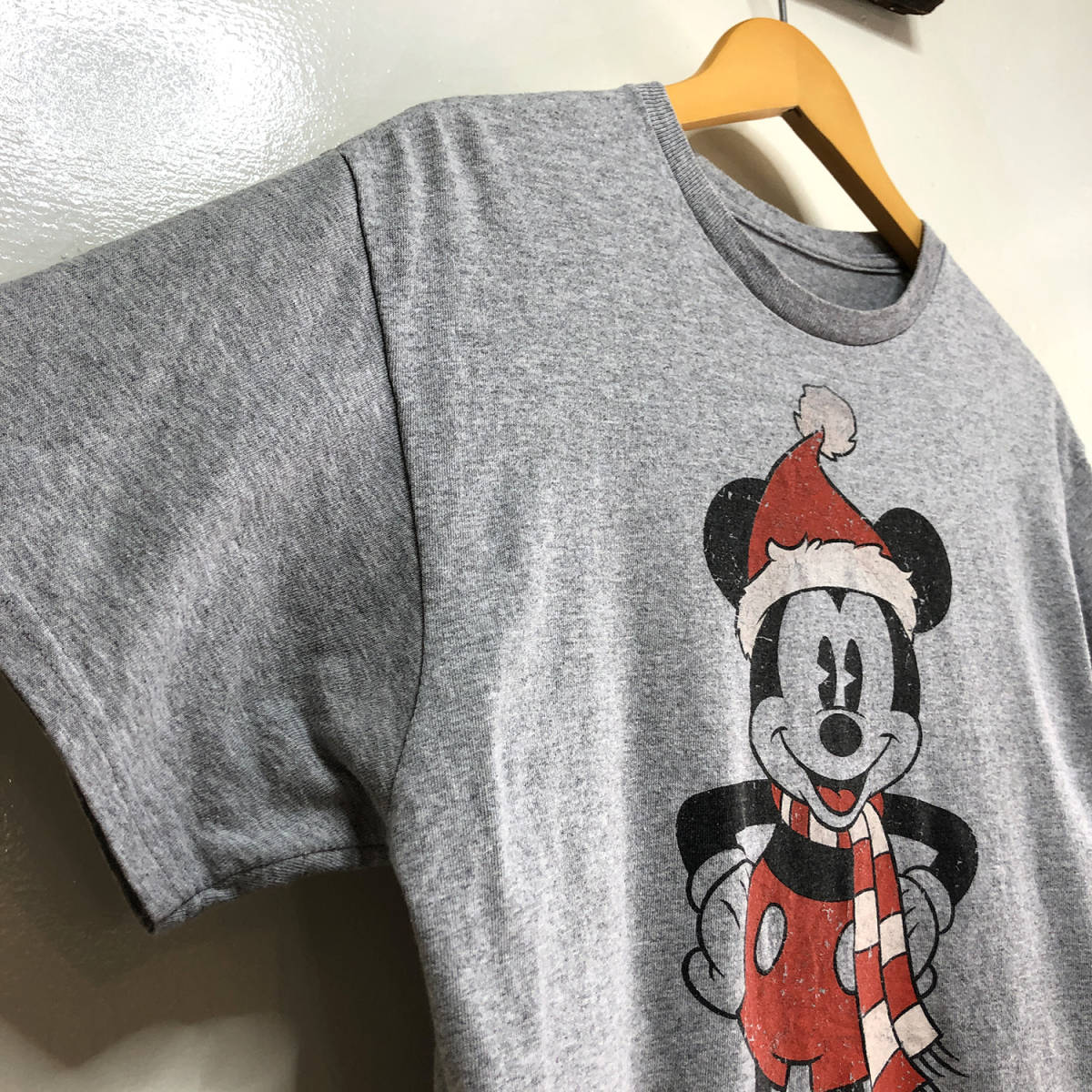 USA 古着 半袖 Tシャツ ディズニー Disney ミッキーマウス サンタ メンズM クルーネック 古着卸 BA0165_画像5