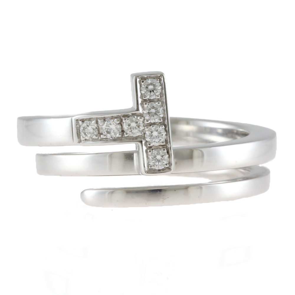 TIFFANY&Co. ティファニー K18WG リング 指輪 ダイヤモンド 9号 T