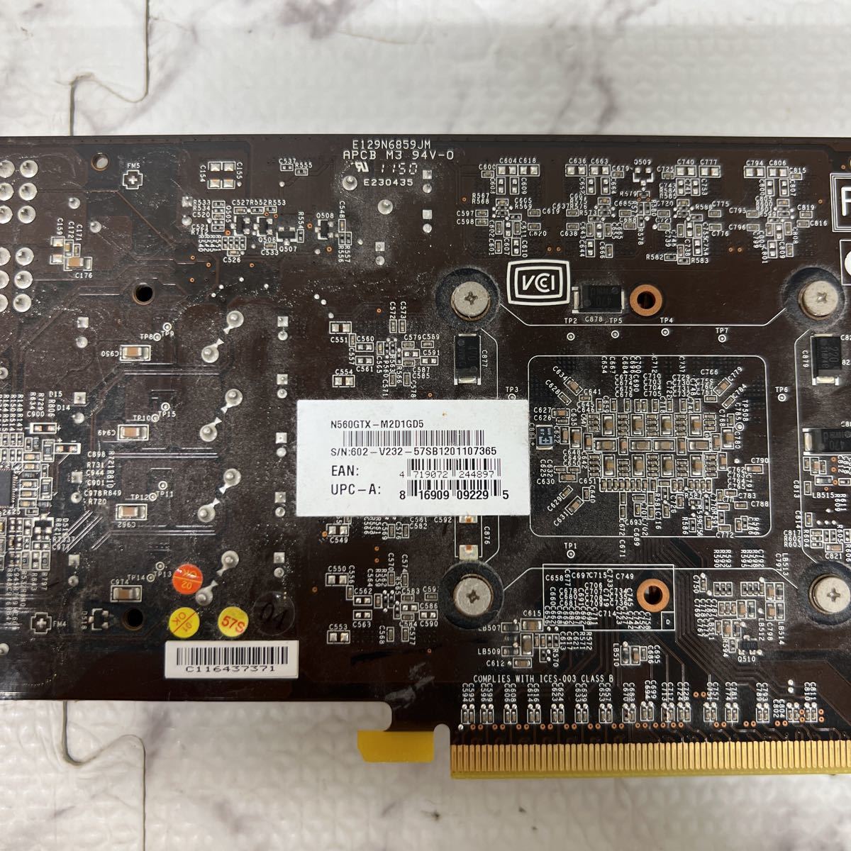 GGA86-127 激安 グラフィックボード msi GeForce GTX560 1GB N560GTX-M2D1GD5 認識.画像出力のみ確認 中古 同梱可能_画像6