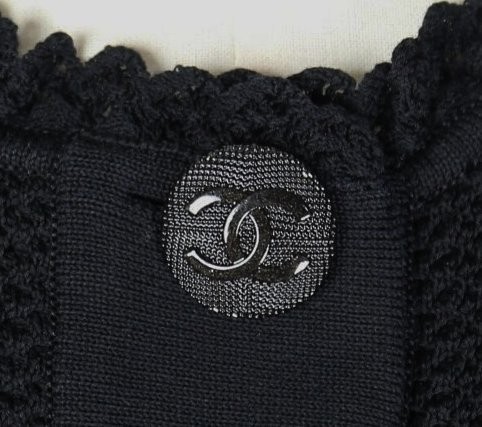 2015 CHANEL シャネル ココマーク 釦 ノースリーブ レース ニット