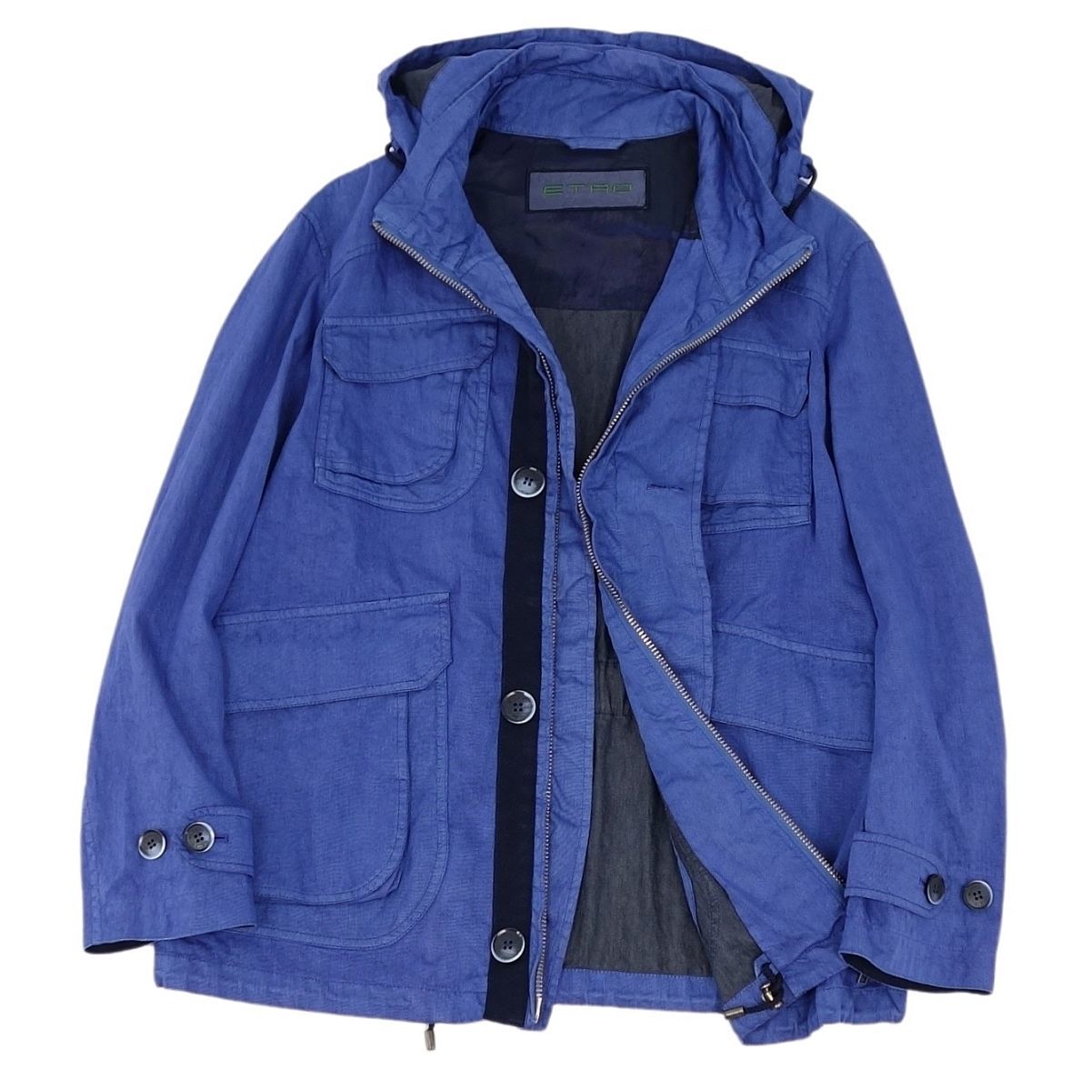 美品 エトロ ETRO ジャケット 2way マウンテンパーカー リネン