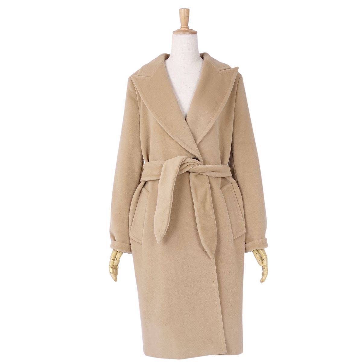 美品 マックスマーラ Max Mara コート ウール アンゴラ ロングコート