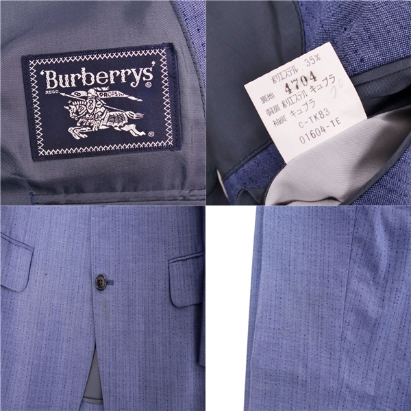 Vintage バーバリー Burberrys スーツ セットアップ メンズ ウール ジャケット スラックス 94-84-165(M相当) ブルー ch03oe-rm21b22016_画像10