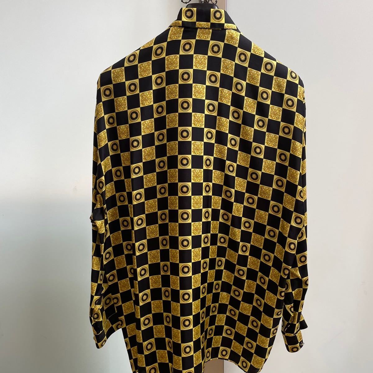 ♦VERSACE♦グレカ ジャカード カットアウト レギンス LL641】Versace ヴェルサーチクラシック 総柄シャツ 美品 メイド