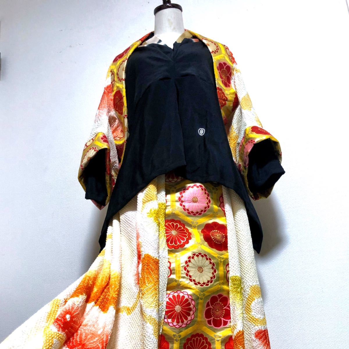 着物リメイク アンサンブル 和柄 ハンドメイド 2WAYバルーンスカート