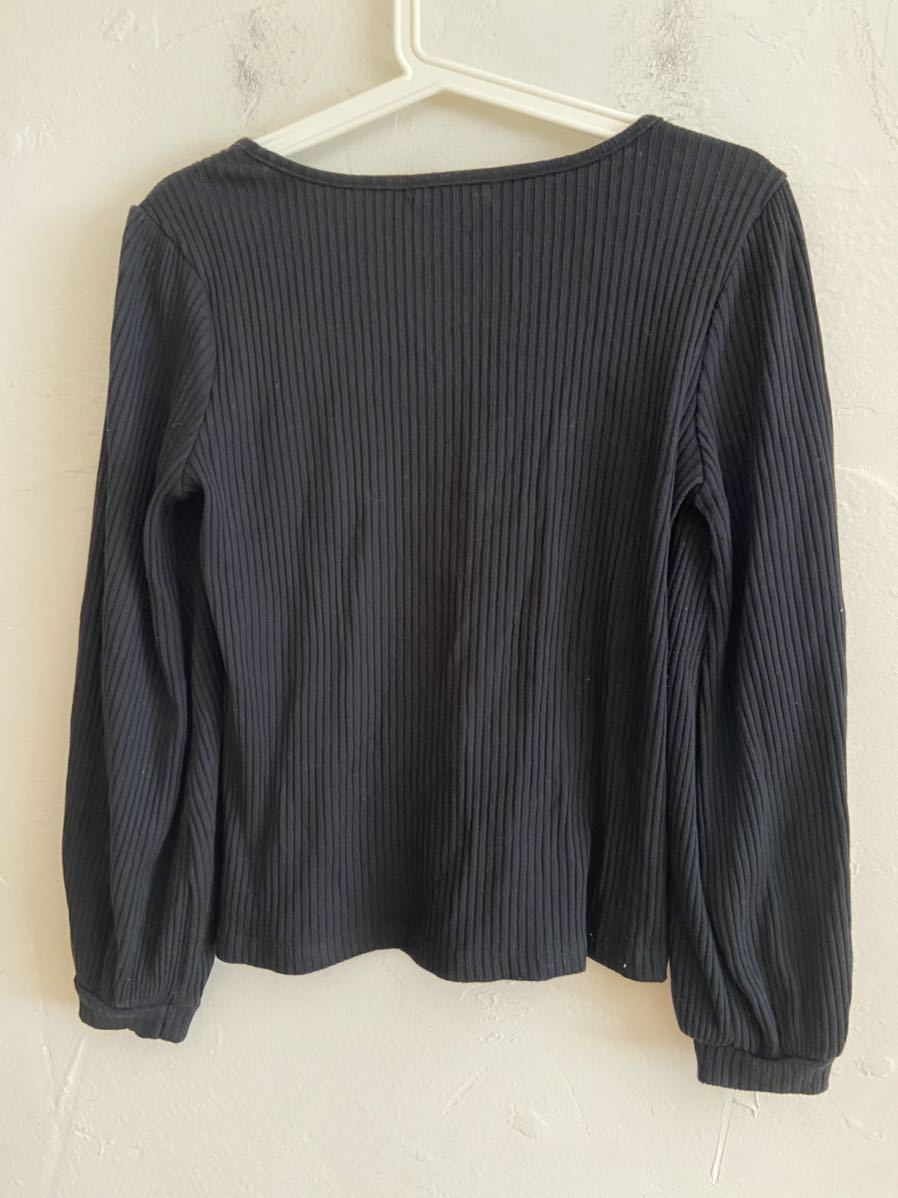 [ free shipping ] used INGNI wing long sleeve blouse black size M
