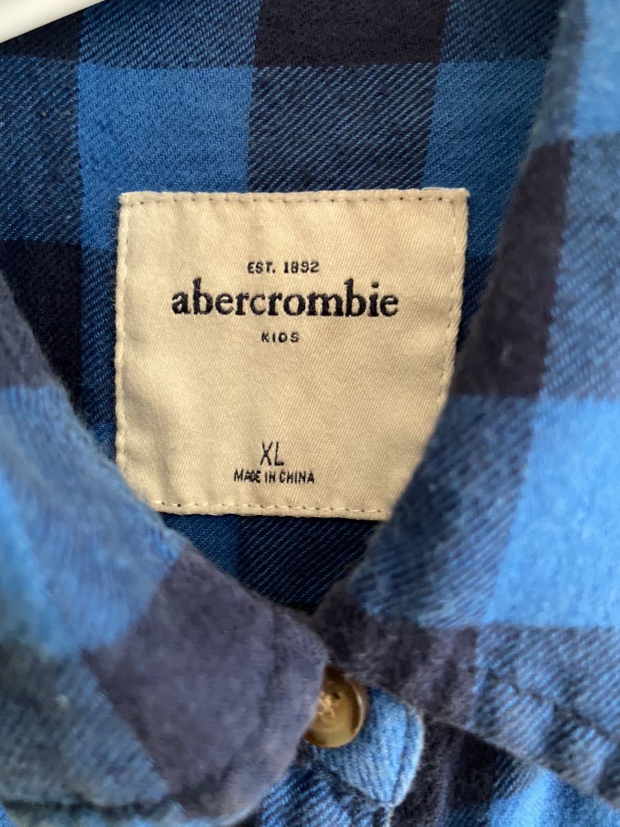 【送料無料】中古 Abercrombie & Fitch アバクロンビー&フィッチ キッズ ネルシャツ チェック サイズ XL(160)_画像2