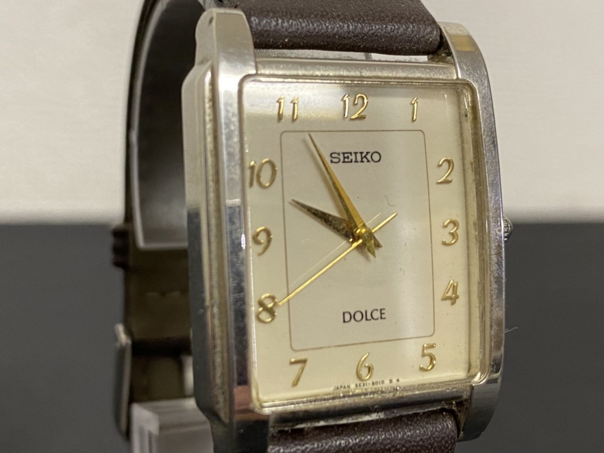 A3　SEIKO　セイコー　DOLCE　ドルチェ　5E31-5000　ホワイト系文字盤　ブランド腕時計　メンズ腕時計　クオーツ　現状品_画像3