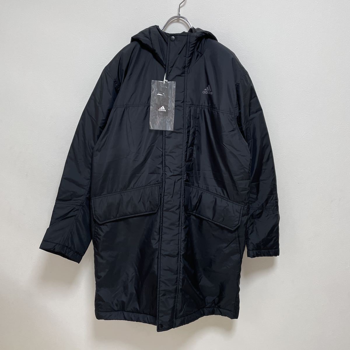  new goods adidas Adidas outdoor long coat bench coat LIGHT INSULATION COAT black men's size 2XO unused tag attaching 