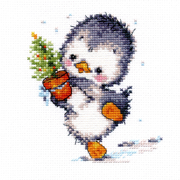  Russia. Cross stitch kit Christmas. penguin san (Alisa АЛИСАa Lisa 0-133)