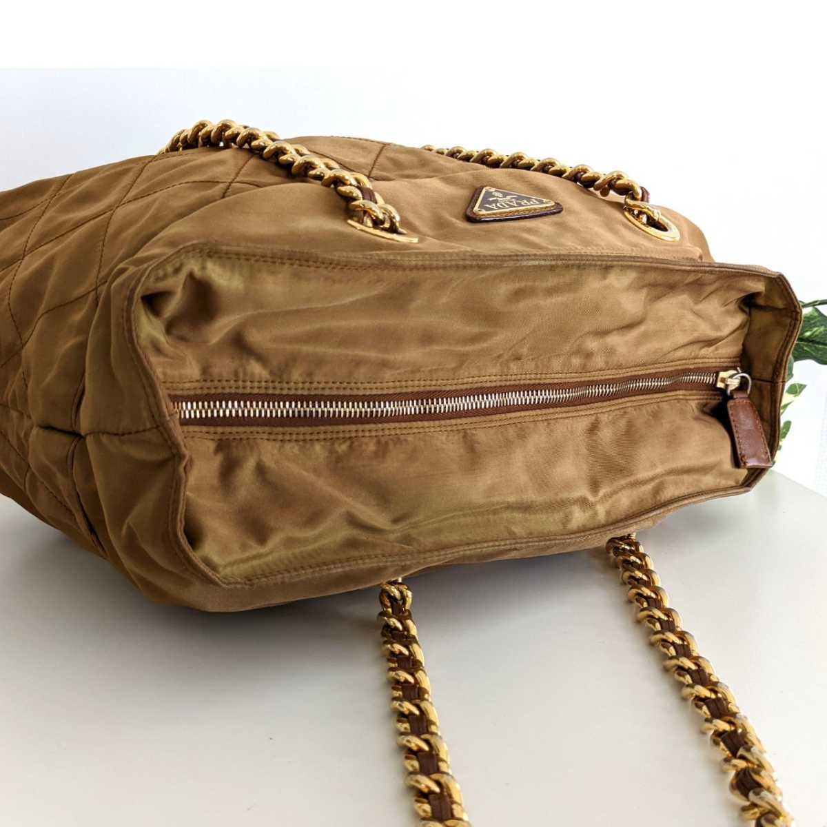 良品 PRADA オールドプラダ ナイロン チェーン ショルダーバッグ 良品 PRADA オールドプラダ ナイロン チェーン ショルダーバッグ