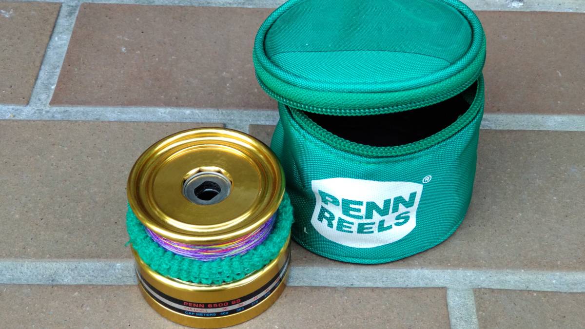 値下　希少/未使用保管品/PENN6500SS(GAARパワーハンドル、PENNスペアスプール＋ケース付)PEラインセット_画像3