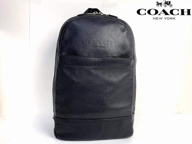 coach 【極美品】リュック チャールズ レザー ブラック 大容量 A4可