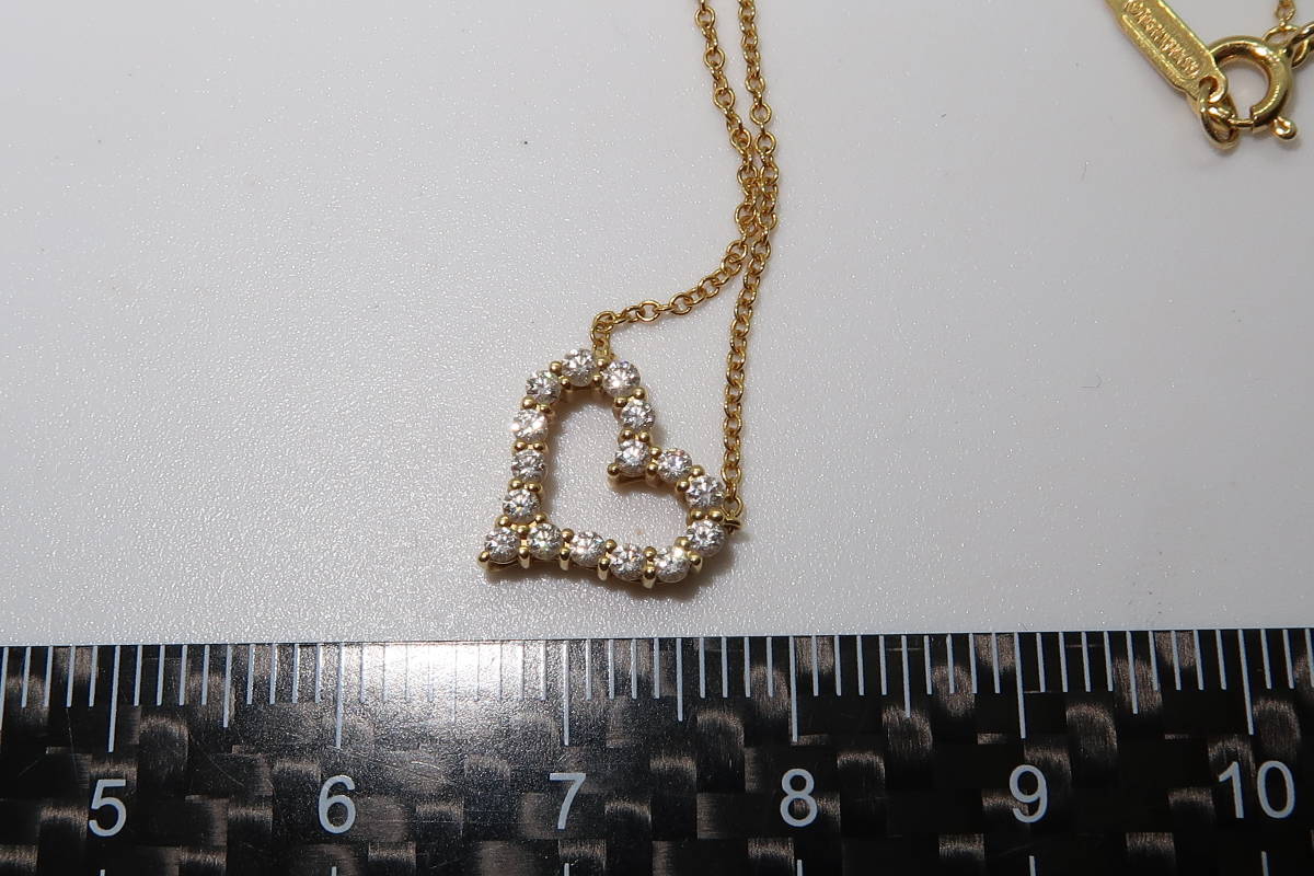 即納】 □Tiffany Co. ティファニー ハート ネックレス 750 K18YG 16P