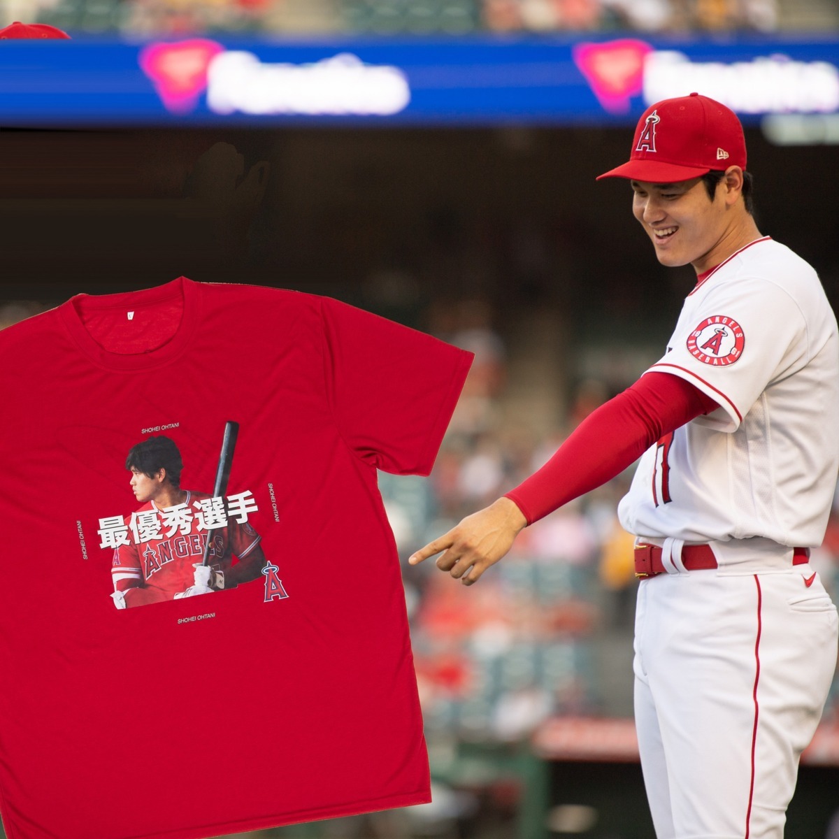 限定販売】 大谷翔平 MVP Tシャツ MLB最優秀選手 2022年7月14日 球場 