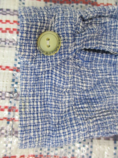 ★ coolet キッズ用 ジップアップ 長袖パーカー ブルー/チェック柄（１３０）_袖口に薄い汚れあり