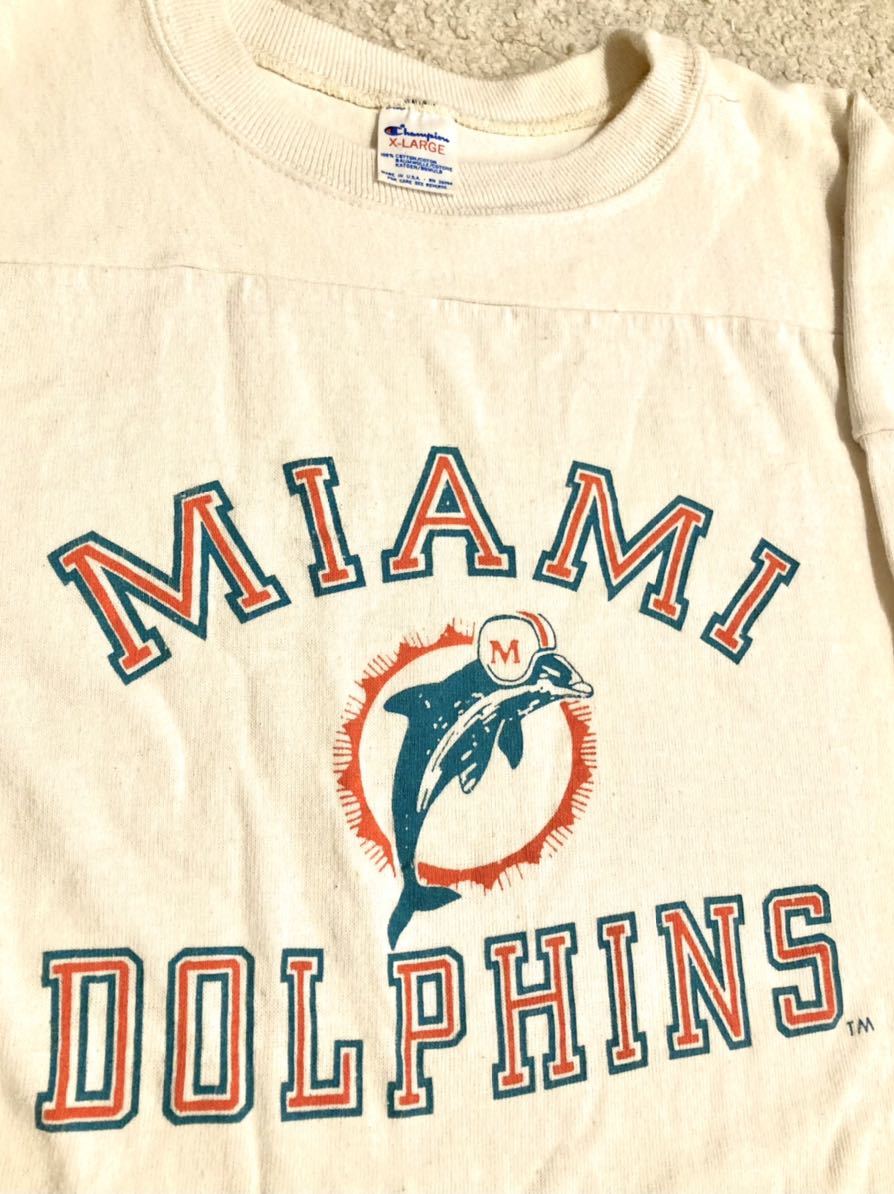 激レア！ Champion フットボールT 80s Miami Dolphins XL USA製 NFL チャンピオン 古着 検索/リバースウィーブ_画像4