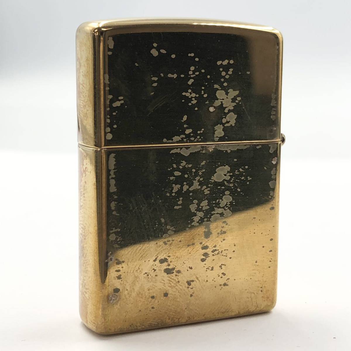 22NI ジャンク!!☆ZIPPO HARLEY DAVIDSON solid brass☆ジッポ