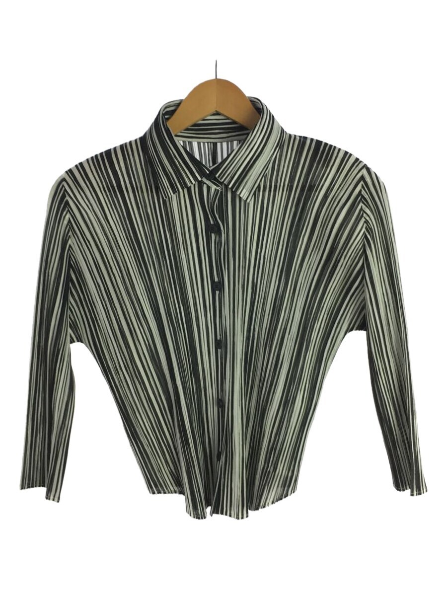PLEATS PLEASE ISSEY MIYAKE 7分袖シャツ 3 ポリエステル マルチカラー 【楽天】直営 良品◎PLEATS PLEASE バイカラースキッパーポロシャツ イッセイミヤケ シャツ/ブラウス(半袖/袖なし)