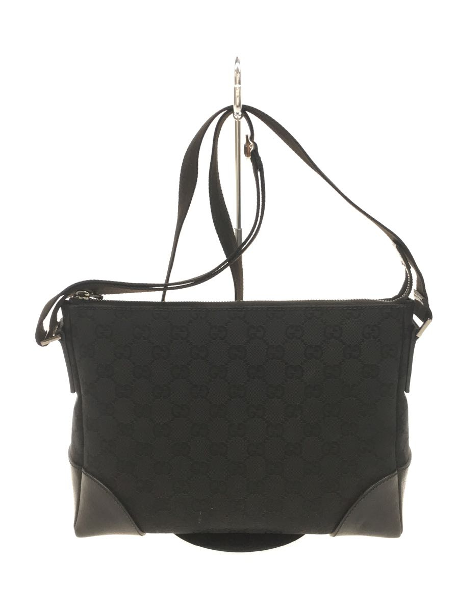GUCCI◇ショルダーバッグ/キャンバス/BLK/ブラック/GGキャンバス/総柄