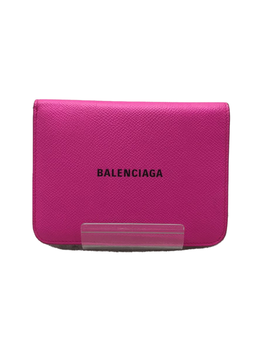 BALENCIAGA◇2つ折り財布/レザー/PNK/ピンク/レディース/594205 ccorca.org