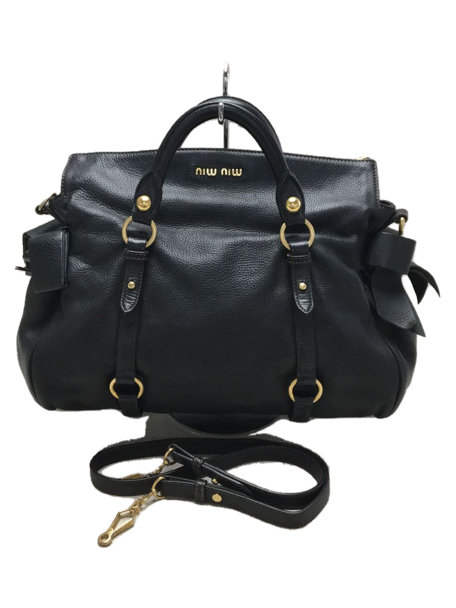 MIU MIU◇ショルダーバッグ/レザー/BLK ccorca.org