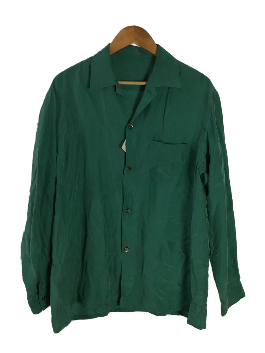 URU◇21SS/SILK OPEN COLLAR SHIRTS/21SSSW02/長袖シャツ/2/シルク/GRN